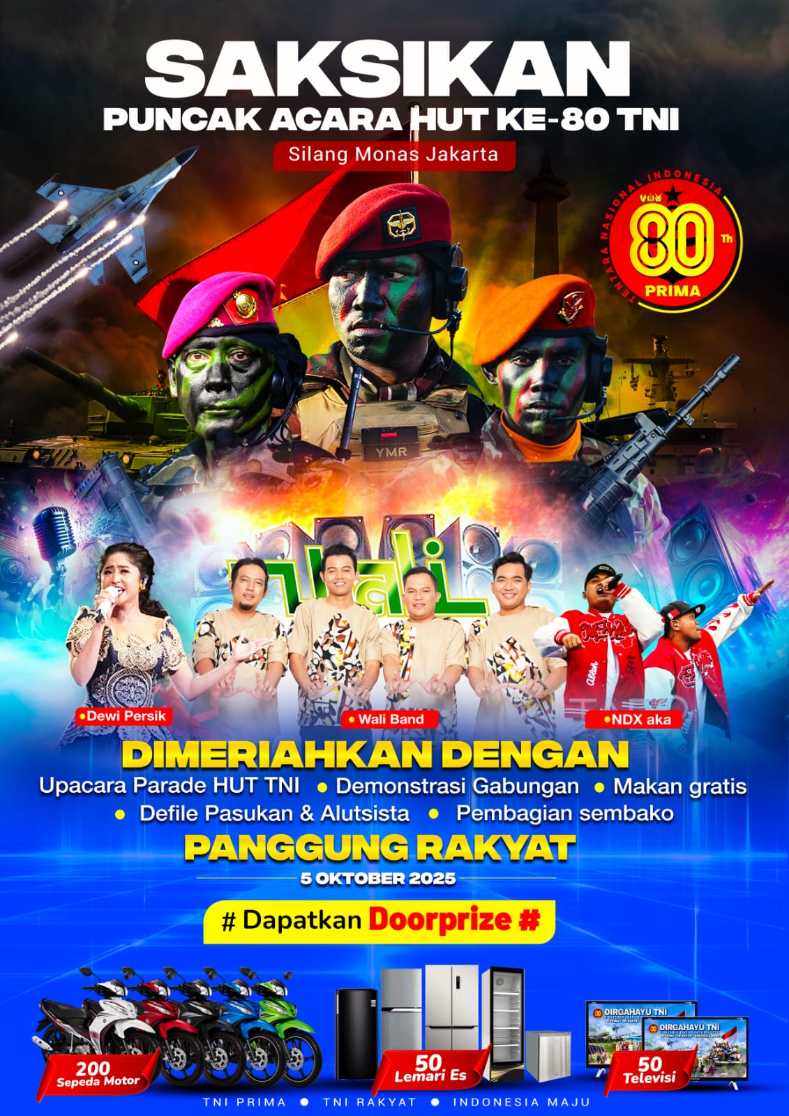 Datang dan Saksikan Puncak Acara HUT ke-80 TNI!